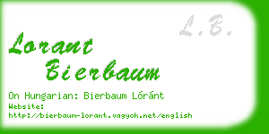 lorant bierbaum business card